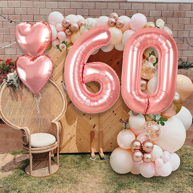 Rose Gold 28th Birthday Decorations, 40 inch Large 28 Balloon Numbers - Image 7