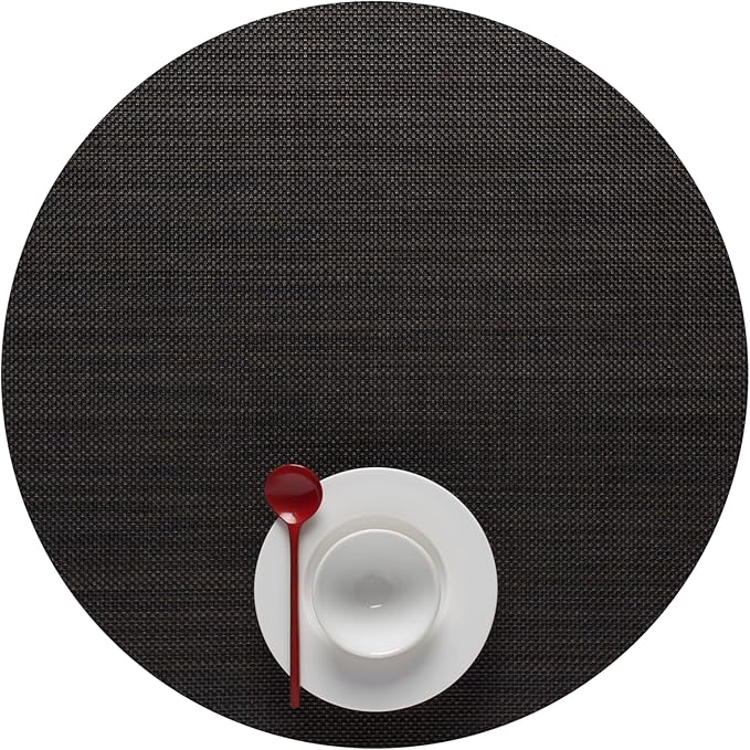 Chilewich Mini Basketweave Placemats, Round Woven Placemats Set of 4 | Reusable by Chilewich