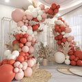 Dusty Orange White Nude Pink Balloon Garland Arch Kit by MOXMAY