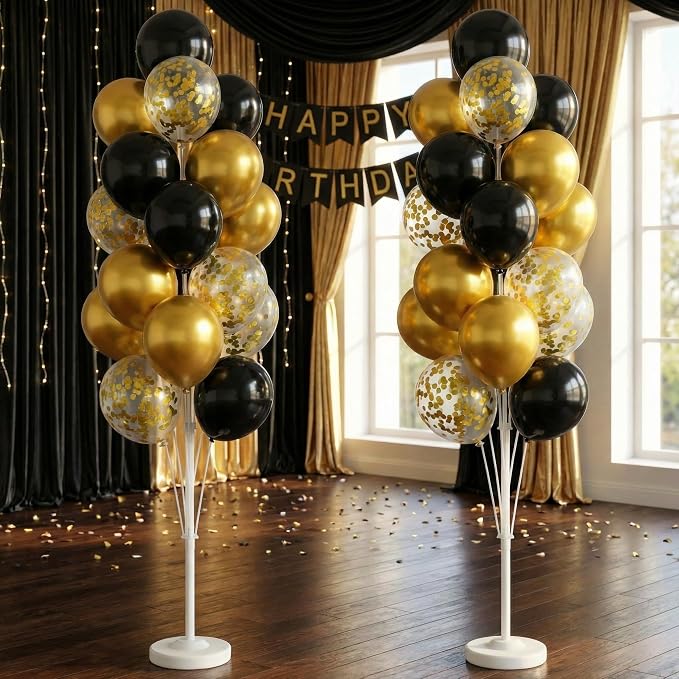 HIINS Black Gold Balloon Column Kit Set of 2 - Image 9