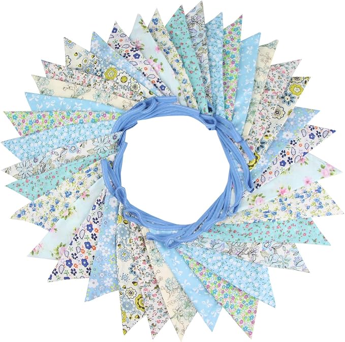 10M/32Ft Triangle Bunting Banner, Baby Shower, Outdoor and Home Decorations by JIALITFUN