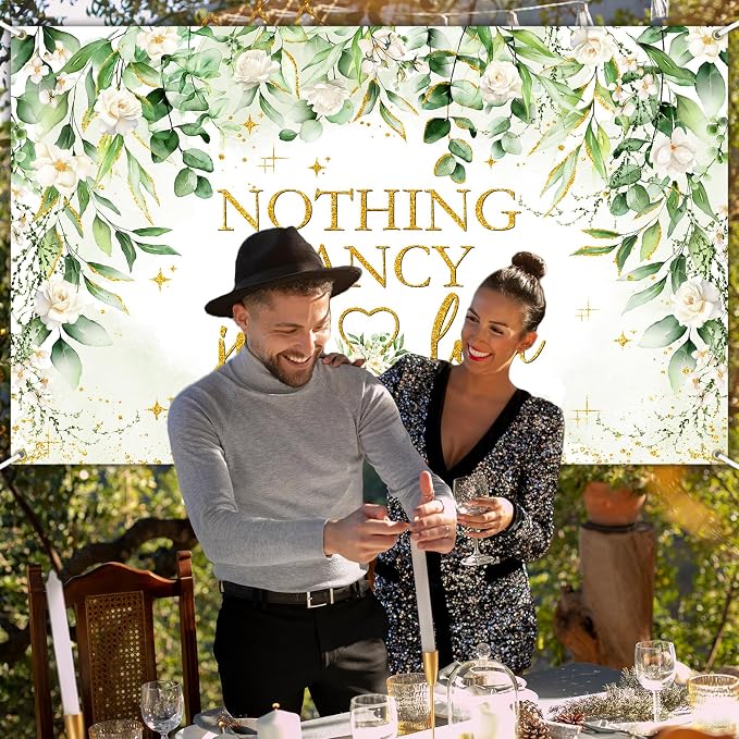 Avezano Nothing Fancy Just Love Banner Sage Green Bridal Shower Decorations - Image 6