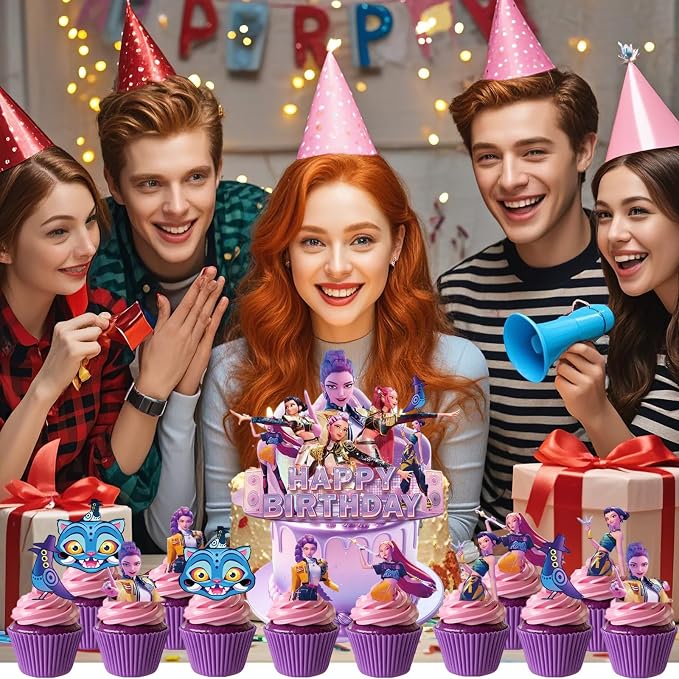 25 Pcs Anime Cake Decorations, Cute Happy Birthday Cake Toppers, You Will - Image 5