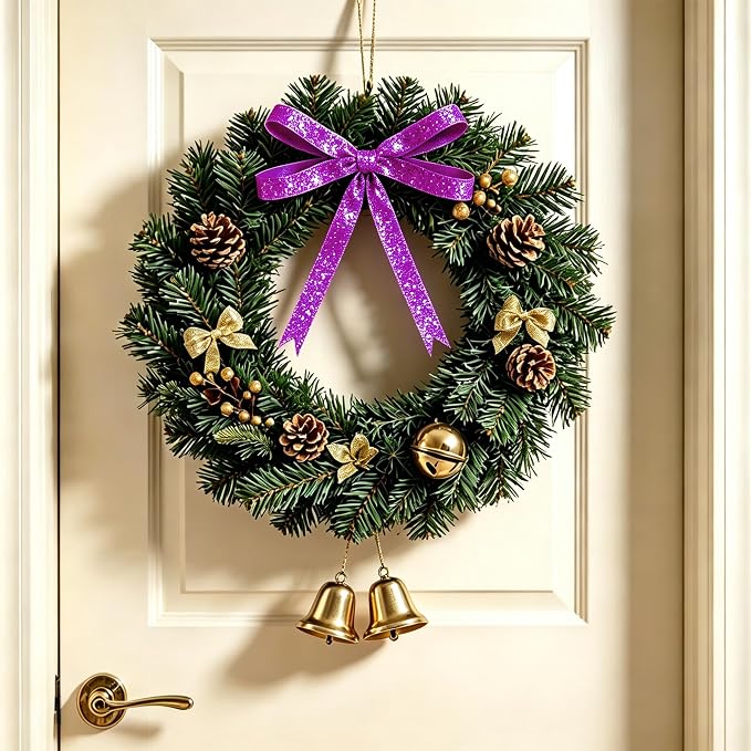 Dark Purple Metallic Glitter Ribbon - Image 2