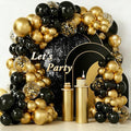 Black And Gold Balloon Arch Kit by Unknown