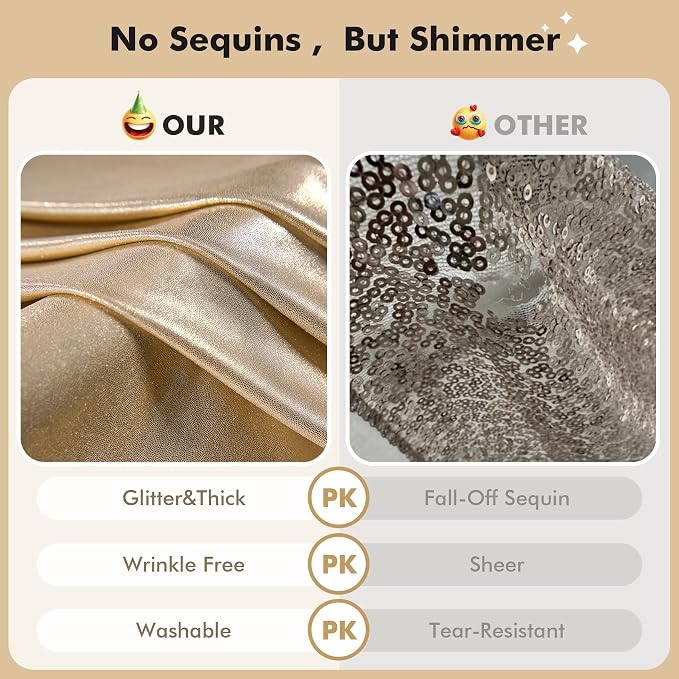 40ftx10ft Shimmer Champagne Sequin Backdrop Curtain - Image 4