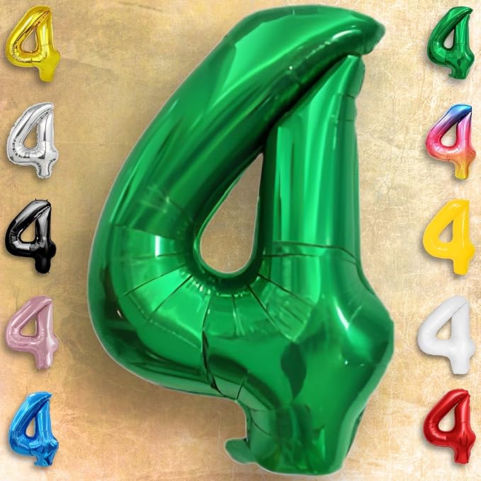 Green Number Balloon 4 Mylar Foil Balloons 32 inch - Image 5