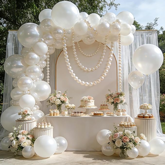 Pearl White Linking Balloons, Tails Balloon - Image 4