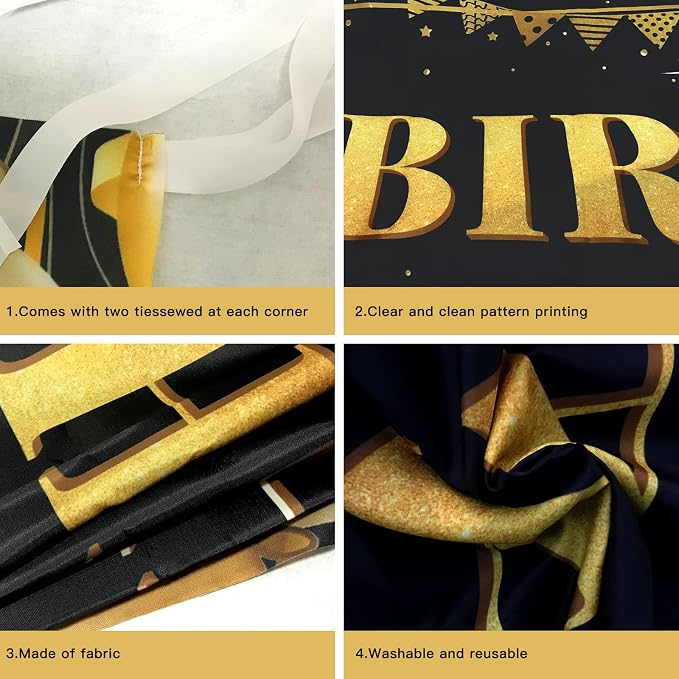 Large Happy 75th Birthday Decoration Banner, 75th Birthday Party Decorations - Image 4
