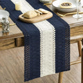Artoid Mode Dark Blue Farmhouse Woven Table Runner 12x72 Inch | Seasonal by ArtoidMode