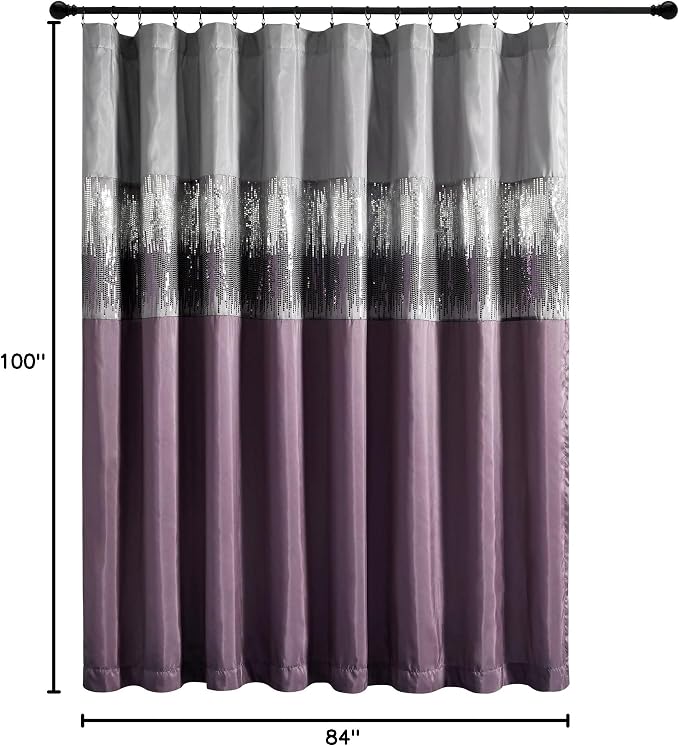 Lush Decor Night Sky Window Curtain Panel, Single 100"W x 84"L Purple & Gray - Image 9