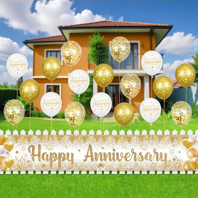 Happy Anniversary Decorations Banner - Image 3