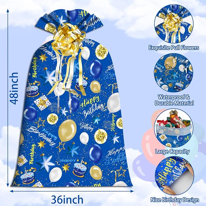 OILCUP 2 Pcs Large Gift Bags Oversized Plastic Storage Bags 48"x 36" - Image 2