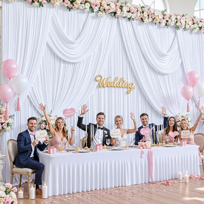 10 Panels White Backdrop Curtains - Image 2