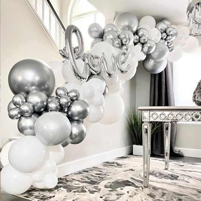 Sliver Balloons 110pcs 12 Inch Metallic Sliver Balloon - Image 5