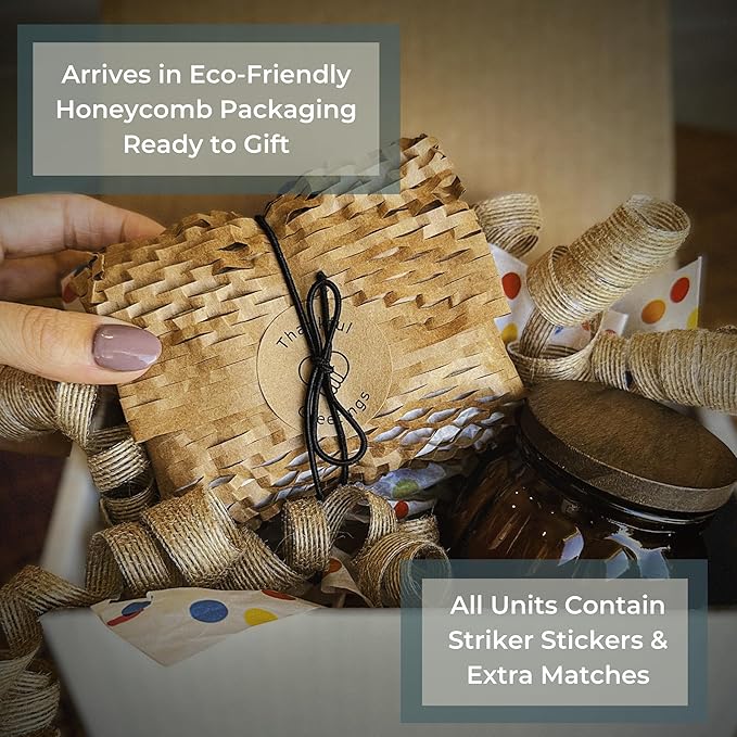 2" Matches in 6 Glass Bottles Cork Top, Striker Stickers Included | 120 Matchsticks Color of Your Choice | Decorative Safety Matches w/Small Glass Holder | Gifts & Home Decor by Thankful Greetings