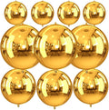 10Pcs Gold Round Foil Balloons, Metallic Gold Foil Baloon by FunHot