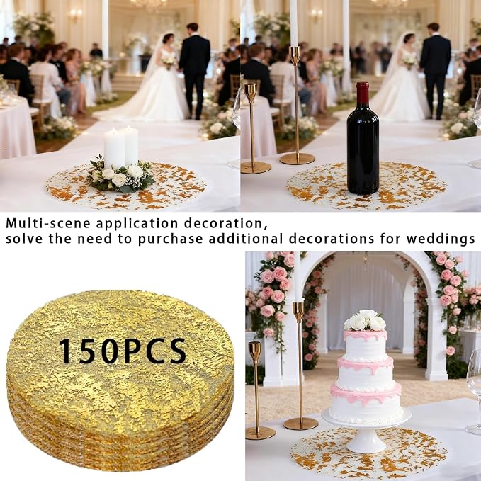 150PCS Gold Foil Placemats Disposable - Image 5