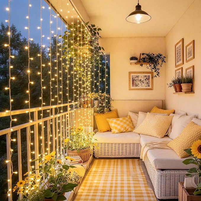 JMEXSUSS USB Plug in Curtain Lights 200 LED - Image 9