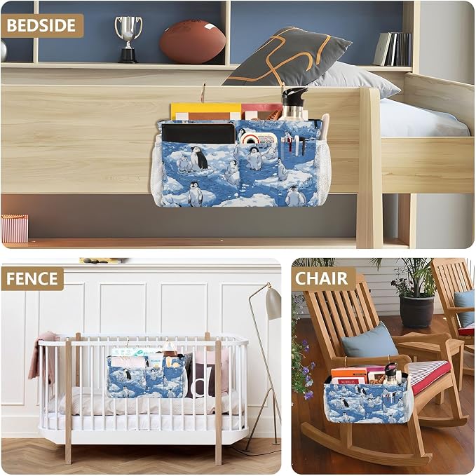 Bedside Caddy Hanging Bunk Bed Caddy Bed Organizer Hanging Pocket - Image 8