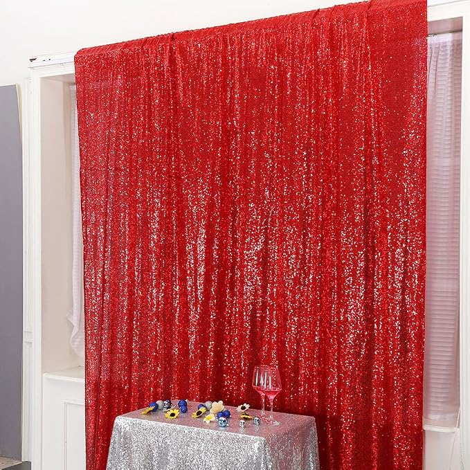 Eternal Beauty Red 3mm Sequin Backdrop 6x8 Ft - Image 8