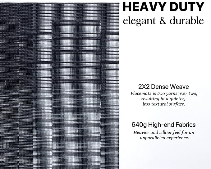 LEXMORE Placemats Set of 4 Vinyl/Plastic Woven Place Mats - Image 3