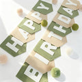 Felt Green Khaki Happy Birthday Banner Birthday Decorations by HODIHIWI
