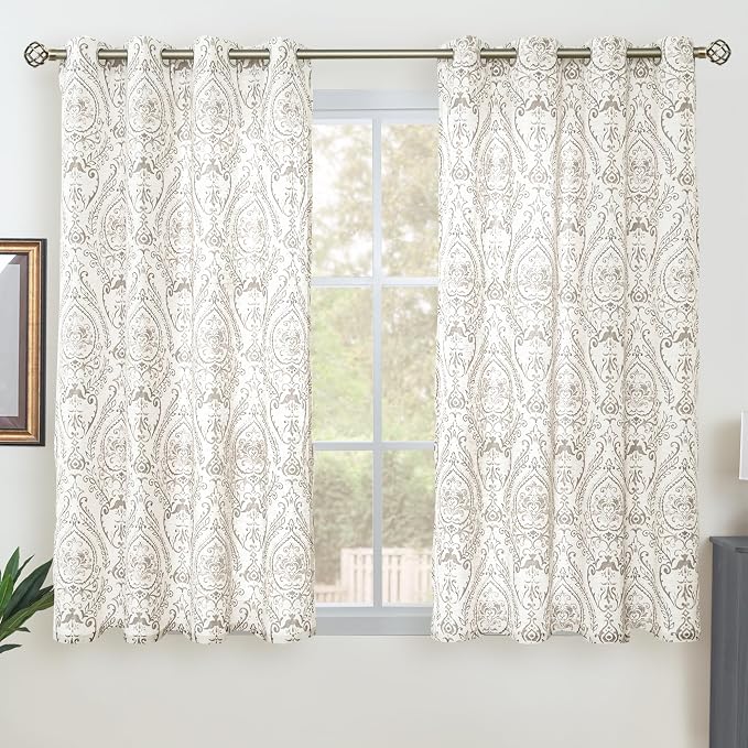 Linen Curtains 54 inch Length 2 Panels by LAMIT