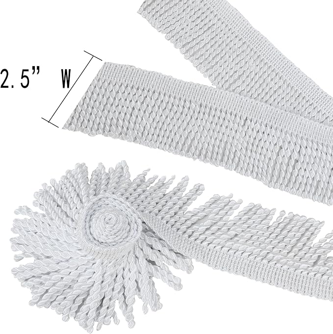 BEL AVENIR Bullion Fringe Trim Curtain Fringes 10 Yard x 2.5 Inches Sewing | - Image 3