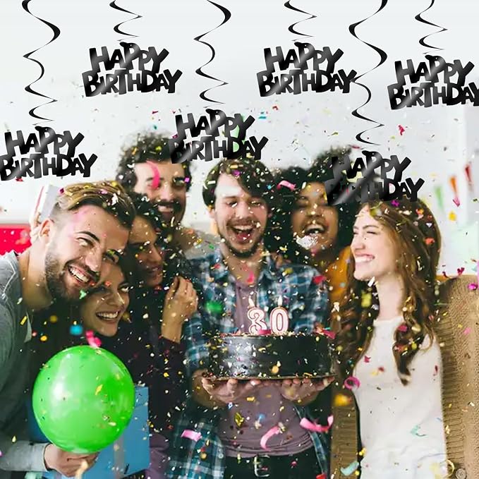 BEISHIDA 12 Pcs Happy Birthday Hanging Swirl Decorations, Birthday Party - Image 6