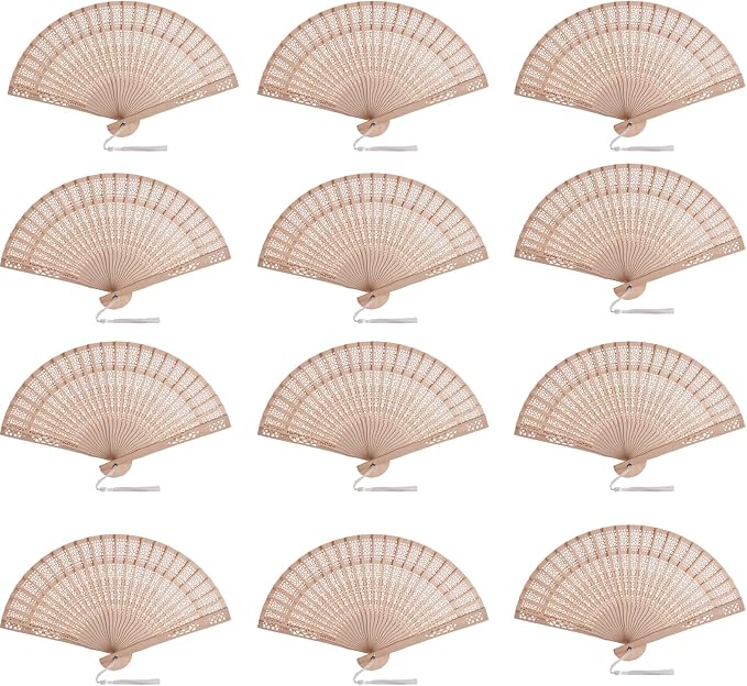 50 Sets Wooden Hand Fan Wood Handheld Folding Fans - Image 5