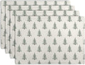 Pine Trees Christmas Placemats Set of 4 Xmas Tree Vintage Rustic Print Place by Wnoesat