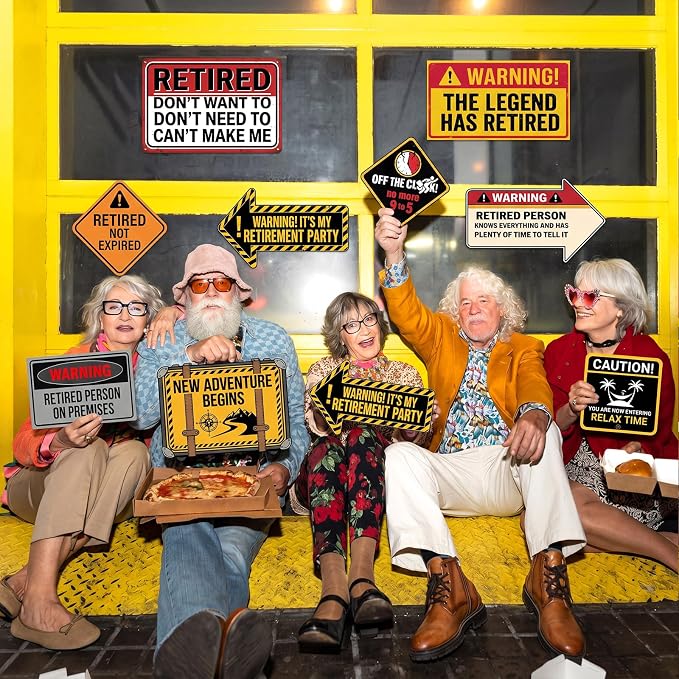 20 Pcs Retirement Party Decorations Funny Retirement Signs Warning Caution - Image 4