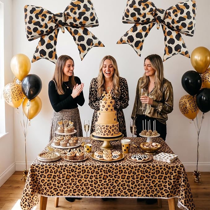38 Inches Bow Balloon Leopard Print - Image 6