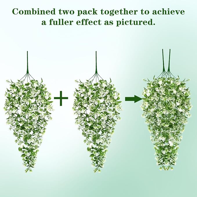 8Pcs Fake Hanging Plants, Faux Ivy Fake Vines Greenery | UV Resistant Faux - Image 5