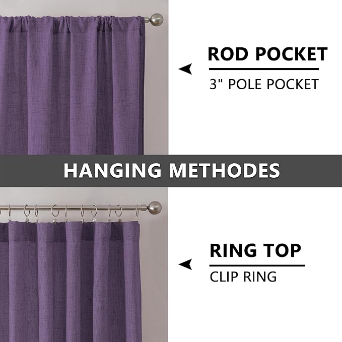 Tollpiz Short Linen Tier Curtains Rod Pocket Semi Sheer Half Kitchen Curtain - Image 5