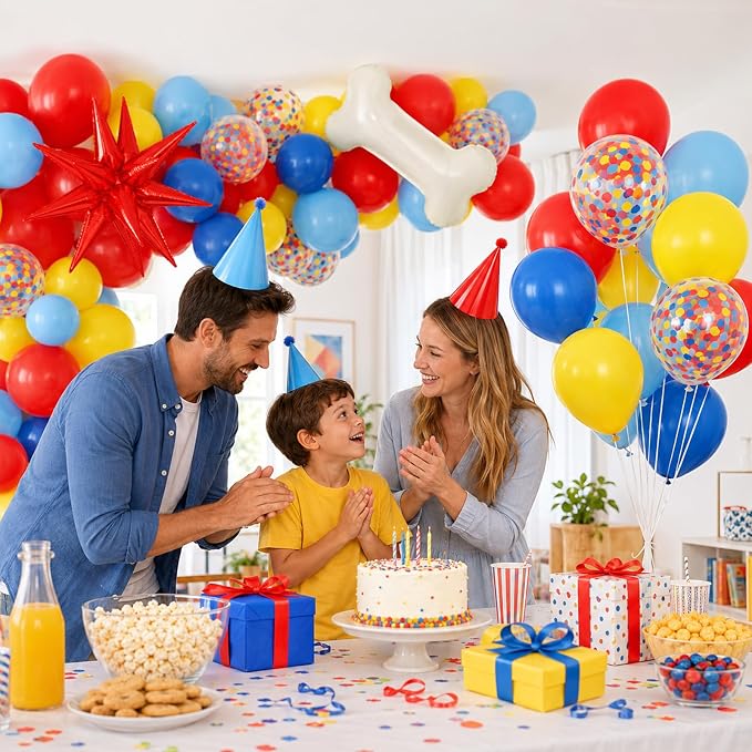 Carnival Balloons for Kids Party Decor | 12 Inch Red Yellow Blue Carnival - Image 5