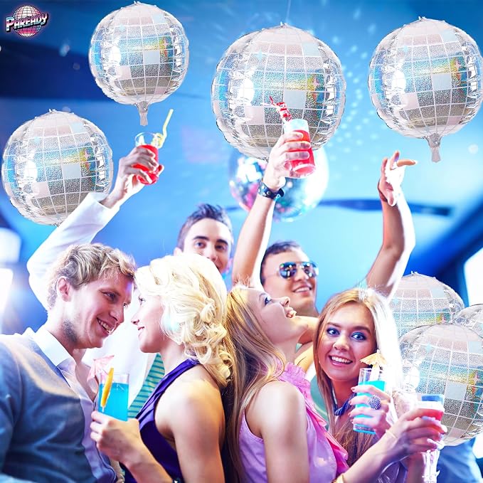 6pcs 22 Inch Iridescent Disco Ball Balloons, Iridescent Big Disco Balloons - Image 7