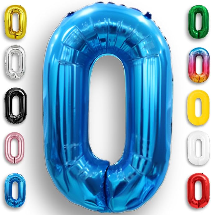 Blue Number Balloon 0 Mylar Foil Balloons 40 inch by Unknown
