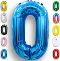 Blue Number Balloon 0 Mylar Foil Balloons 40 inch by Unknown