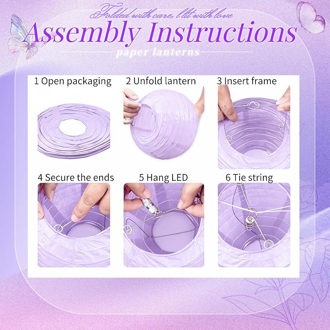 Light Purple Chinese Paper Lanterns - Image 8