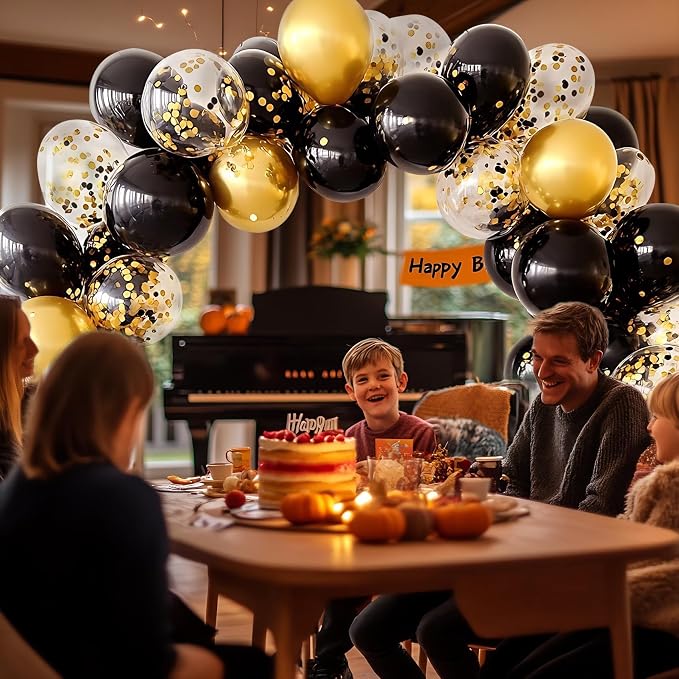 Black and Gold Balloons 55 Pcs 12 Inch Metallic Gold Balloons Black Balloon - Image 6