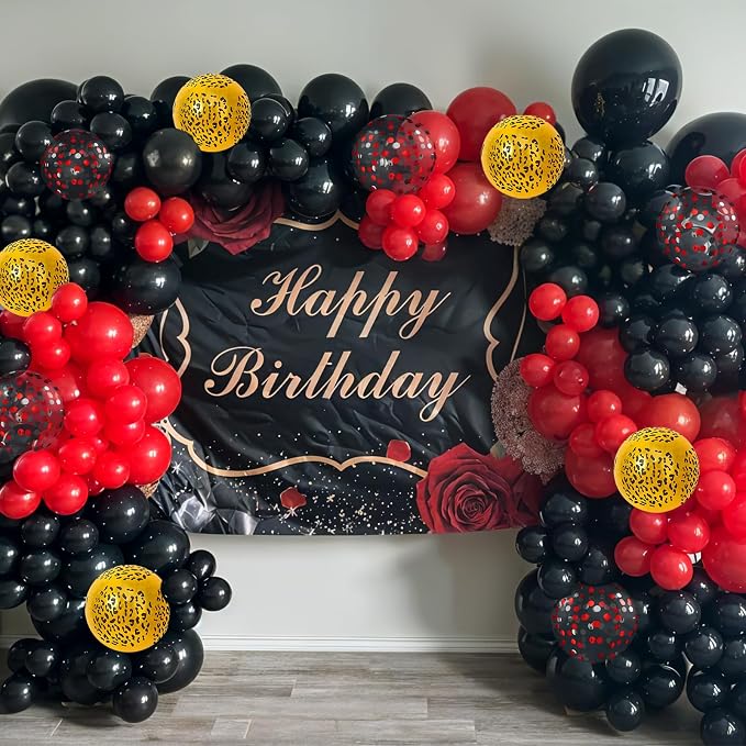 Red Black Cheetah Balloons - Image 6