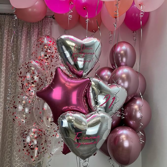 Biapian Silver Heart Balloons, Baby Shower - Image 4