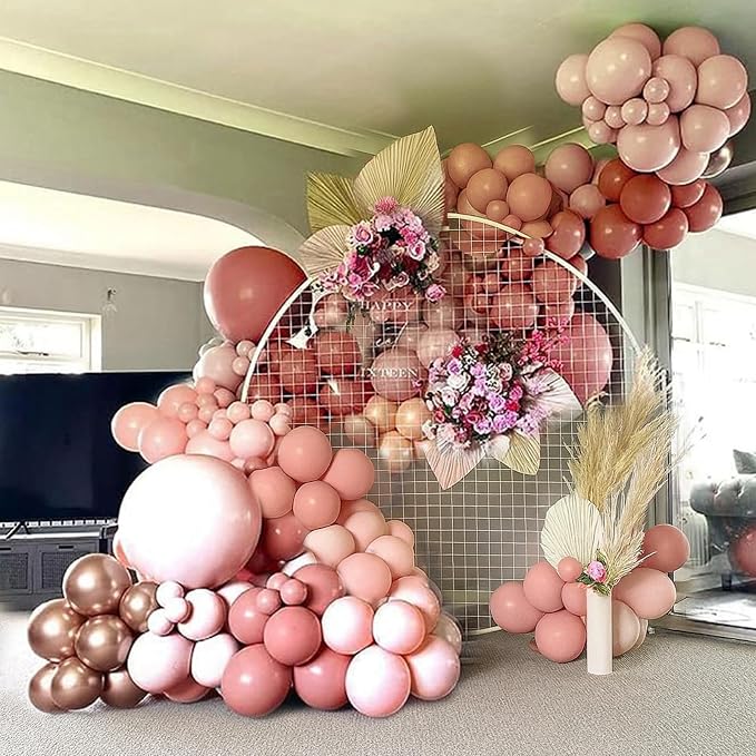 Retro Blush Pink Balloon Arch Kit Boho Pastel Pink Balloons Party Decor | Dusty - Image 3