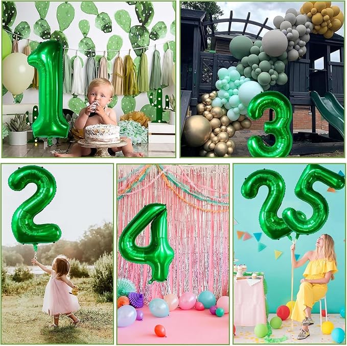 Green Number Balloons, 40 Inch Dark Green Balloon 6.6 Helium Balloon 6th - Image 5