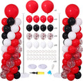 Red and Black White Balloon Column Stand Kit Set of 2 by KIRINDECORATION