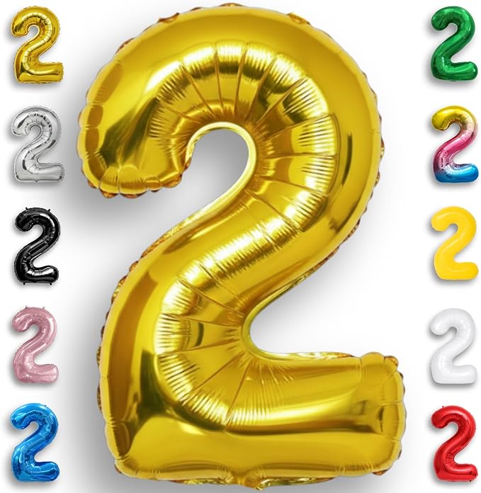 Gold Number Balloon 2 Mylar Foil Balloons 32 inch by Unknown