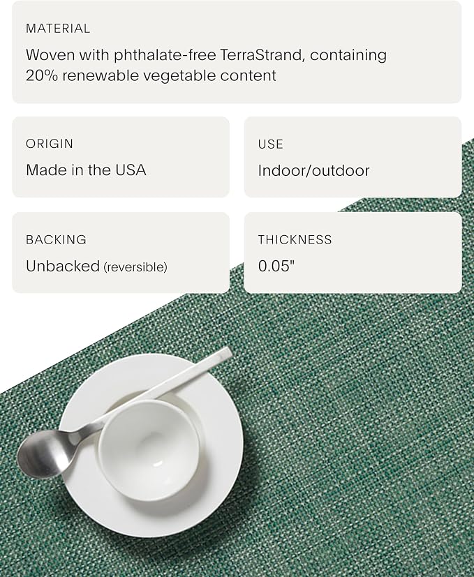 Chilewich Mini Basketweave Placemats, Woven Rectangle Placemats Set of 4 | Easy - Image 4