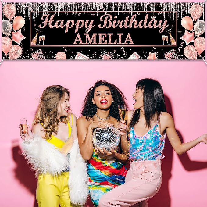 Lonfliness Personalized Birthday Banner Happy Birthday Party Decor Custom DIY - Image 5